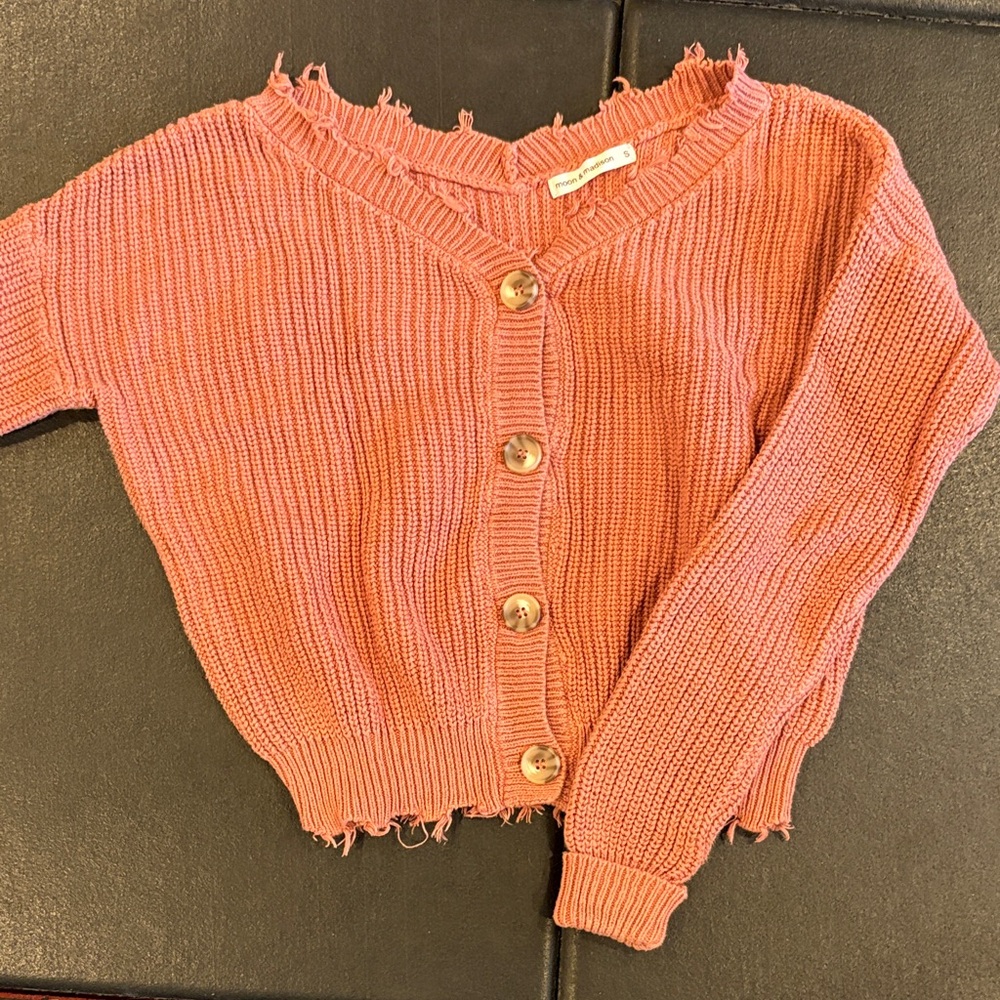 Women's Pink Button-Up Sweater